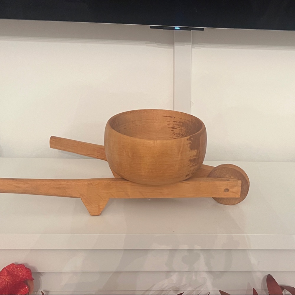 Vintage handcrafted Wooden Wheelbarrow